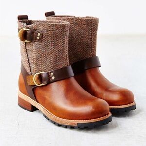 NWOT Woolrich Balt Oxford Tweed Moto Buckle Boots